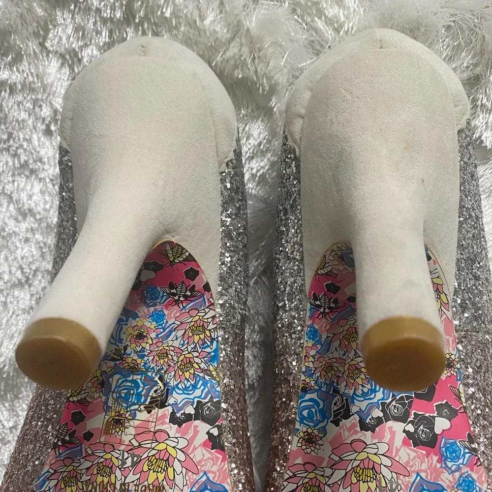 IRREGULAR CHOICE Women’s Ombre Glitter Bow Heels